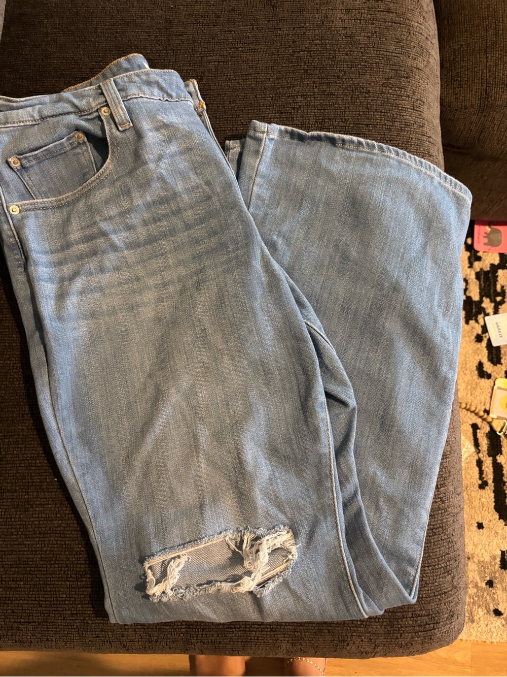 Levi's Light Blue Wide Leg Distressed Jeans